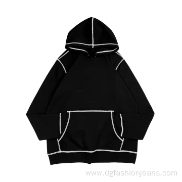 Fitted Contrast Stitch Double Men Hoodies